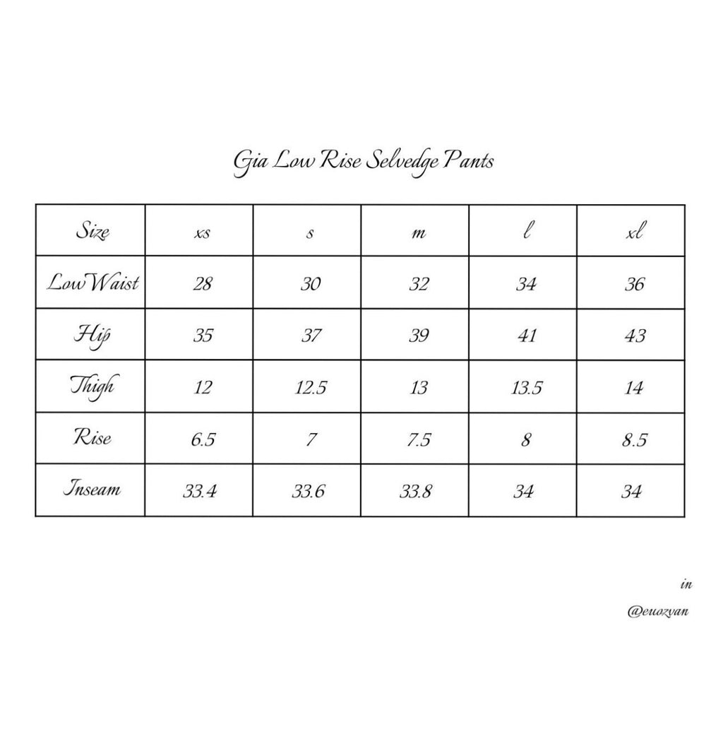 PRE-ORDER Gia Noir Low-Rise Selvedge Denim