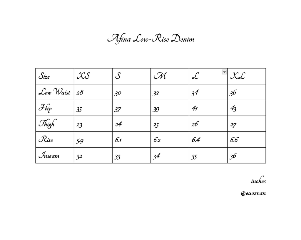 PRE-ORDER Afina Low-Rise Denim